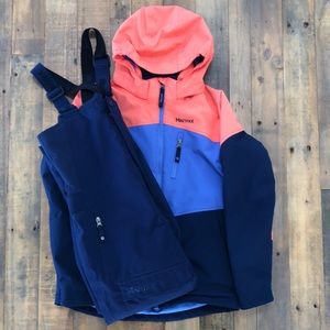 Girls Marmot Ski Jacket & Ski Pants/Bib Set Size Large